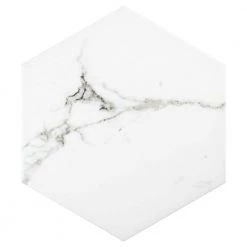 Timeless Calacatta Hex 8-5/8 in. x 9-7/8 in. Porcelain Floor and Wall Tile (11.56 sq. ft. / case) by Merola Tile