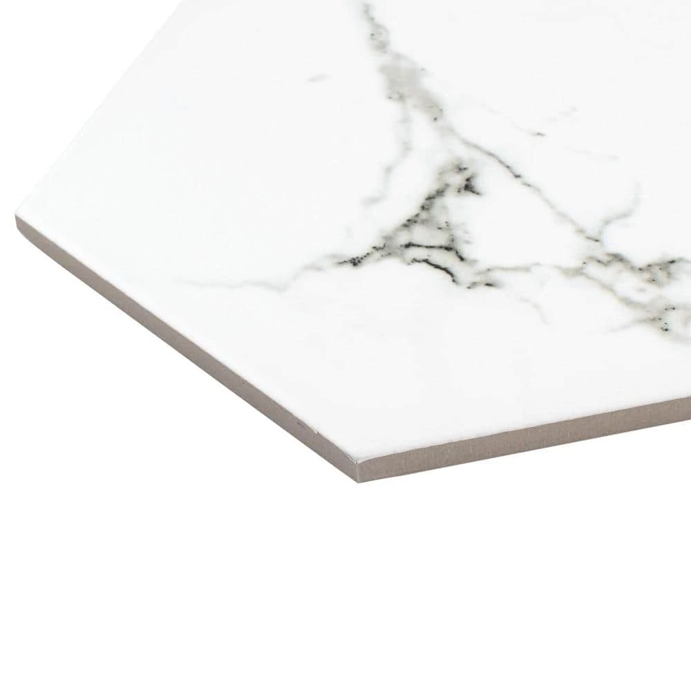 Timeless Calacatta Hex 8-5/8 in. x 9-7/8 in. Porcelain Floor and Wall Tile (11.56 sq. ft. / case) by Merola Tile - Image 6