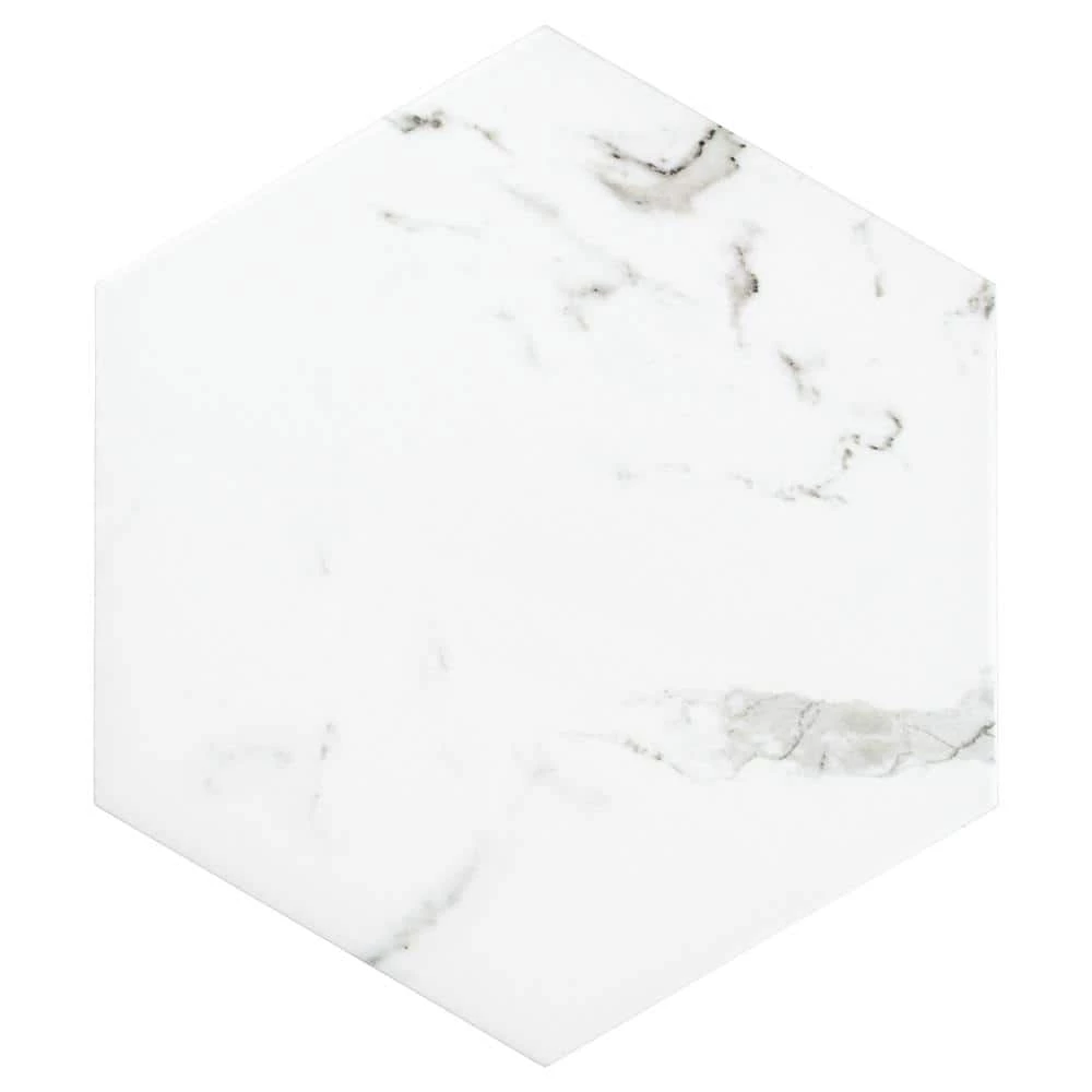 Timeless Calacatta Hex 8-5/8 in. x 9-7/8 in. Porcelain Floor and Wall Tile (11.56 sq. ft. / case) by Merola Tile - Image 11