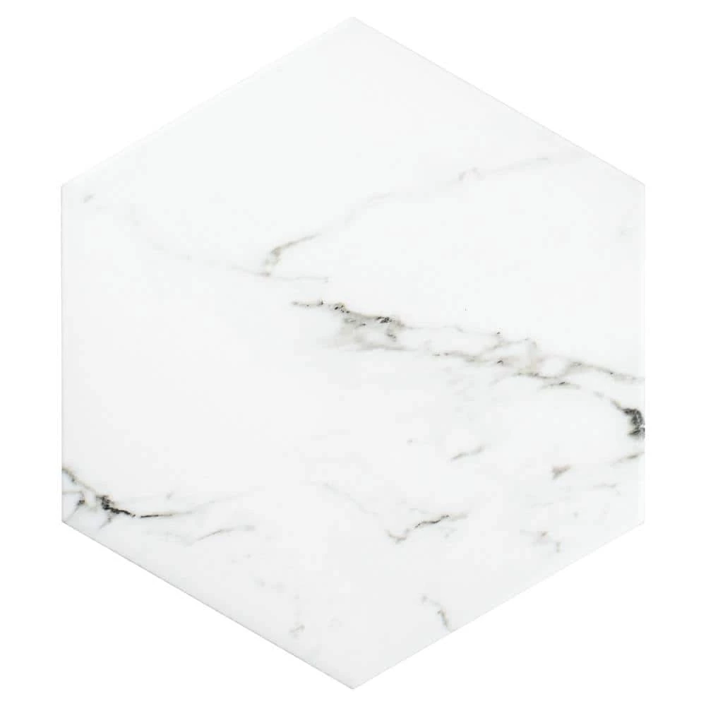 Timeless Calacatta Hex 8-5/8 in. x 9-7/8 in. Porcelain Floor and Wall Tile (11.56 sq. ft. / case) by Merola Tile - Image 12