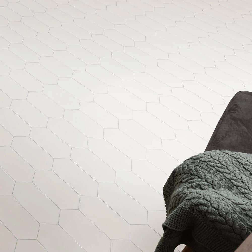 Kite White 3-7/8 in. x 11-3/4 in. Porcelain Floor and Wall Tile (11.2 sq. ft./Case) by Merola Tile - Image 3