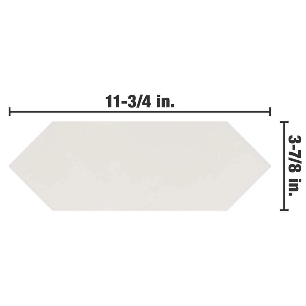 Kite White 3-7/8 in. x 11-3/4 in. Porcelain Floor and Wall Tile (11.2 sq. ft./Case) by Merola Tile - Image 6