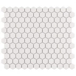 Gotham 1 in. Hex White 10-1/4 in. x 11-3/4 in. Unglazed Porcelain Mosaic (8.56 sq. ft. /Case) by Merola Tile