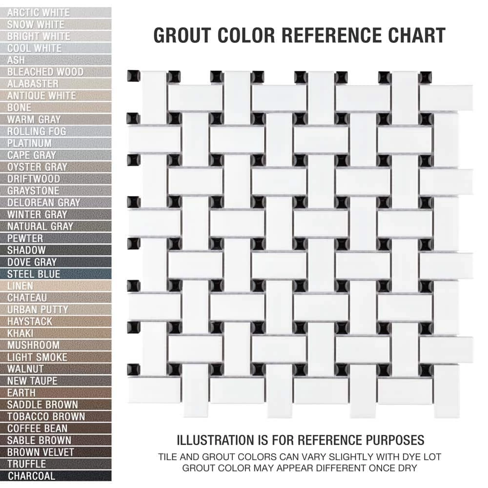 Metro Basketweave White w/Black Dot 11-3/4 in. x 11-3/4 in. Porcelain Mosaic Tile (9.8 sq. ft./Case) by Merola Tile - Image 3