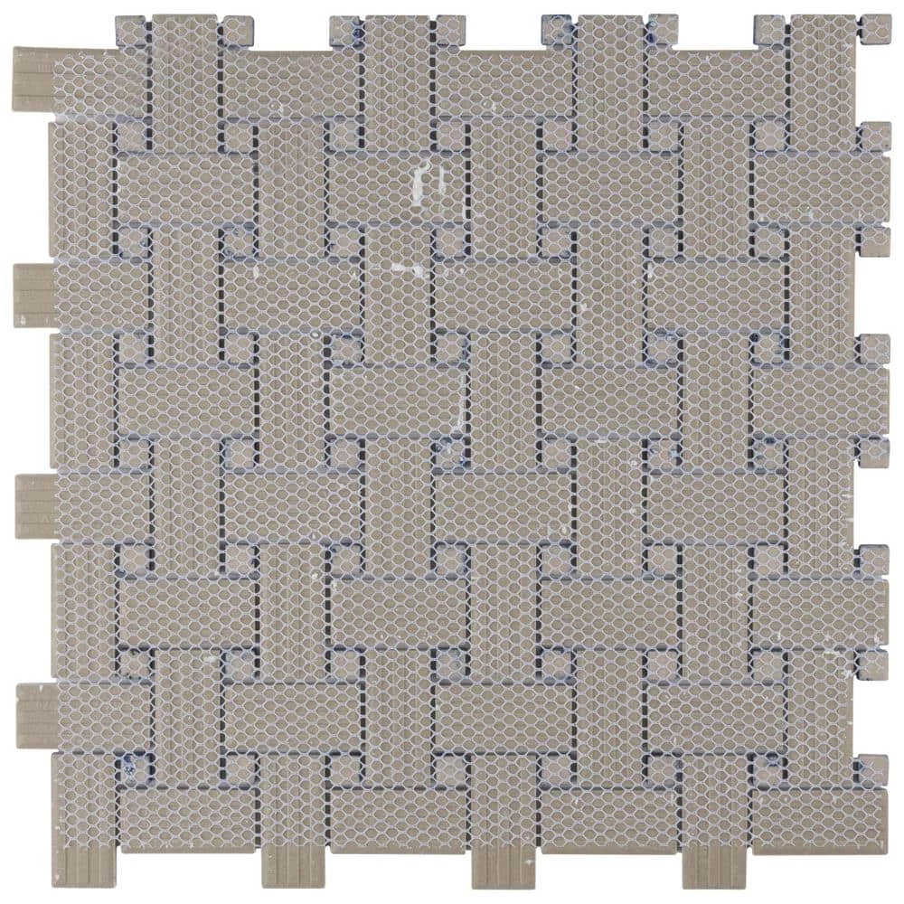 Metro Basketweave White w/Black Dot 11-3/4 in. x 11-3/4 in. Porcelain Mosaic Tile (9.8 sq. ft./Case) by Merola Tile - Image 9